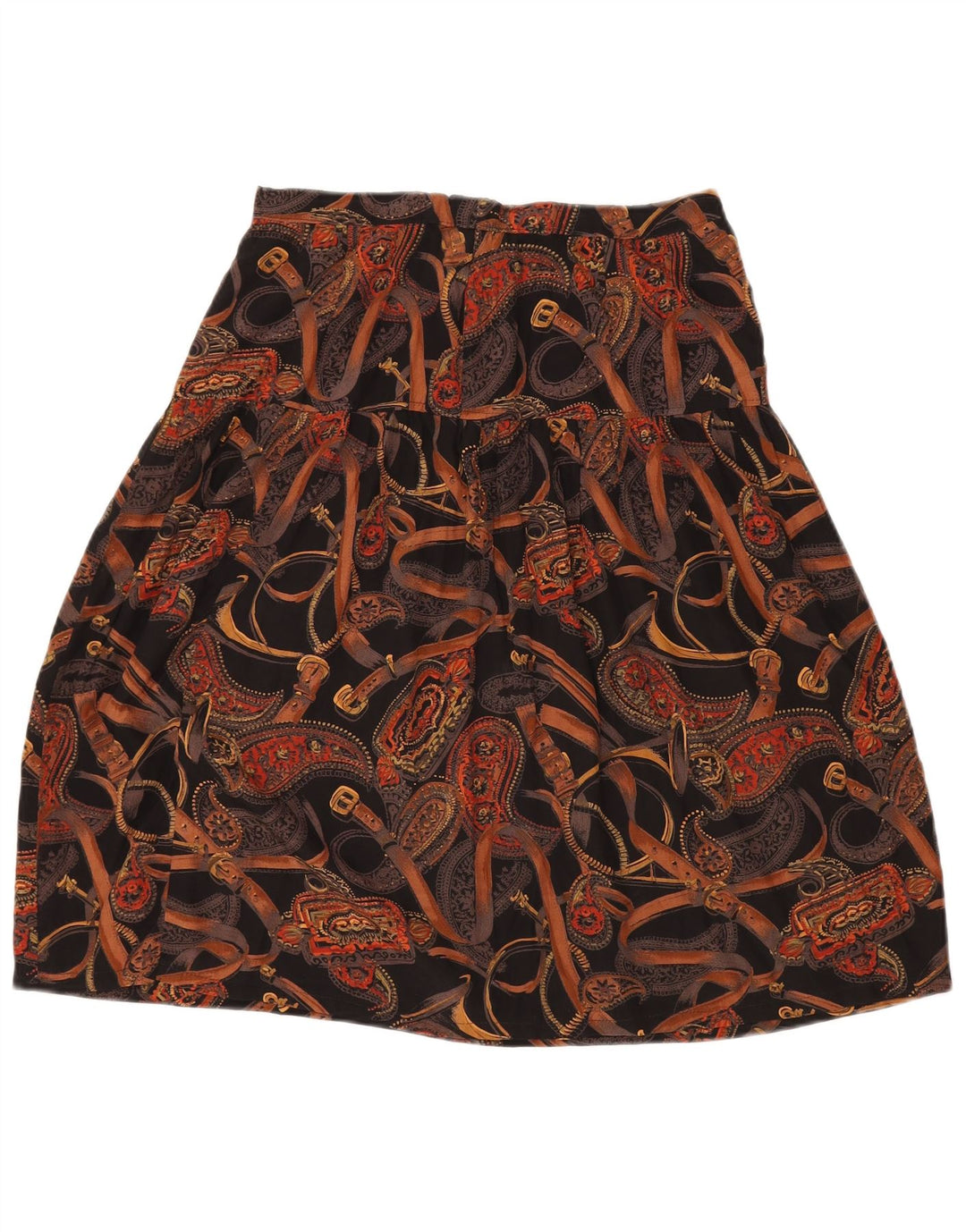 Fusta A-Line pentru femei VINTAGE W30 Medium Black Paisley