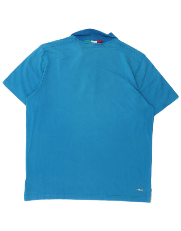Tricou polo ADIDAS Italia pentru bărbați, mare, albastru, bumbac