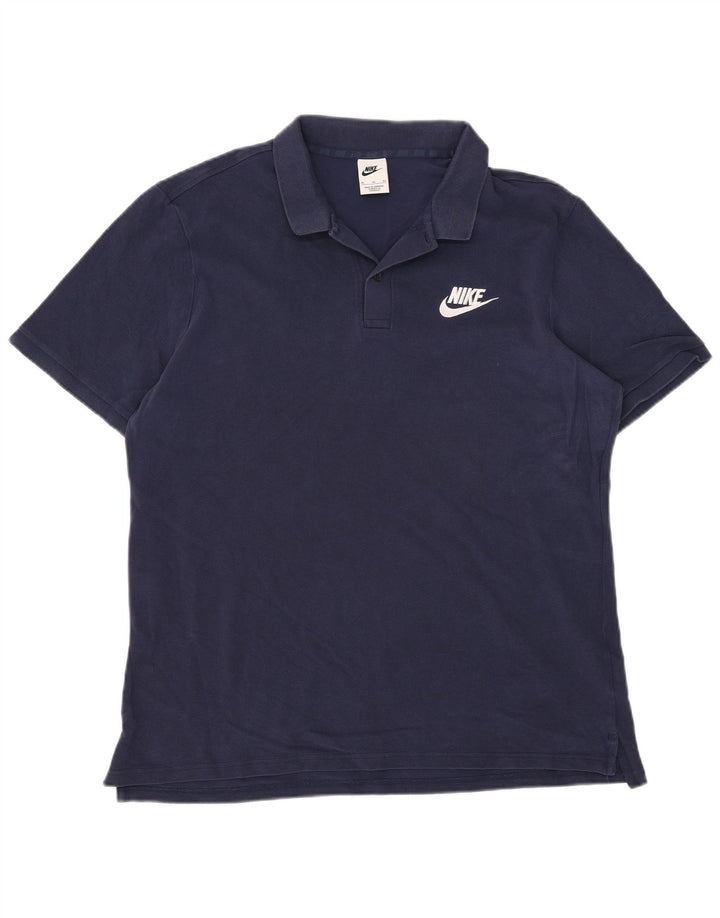 Tricou polo Nike pentru bărbați XL, bumbac bleumarin