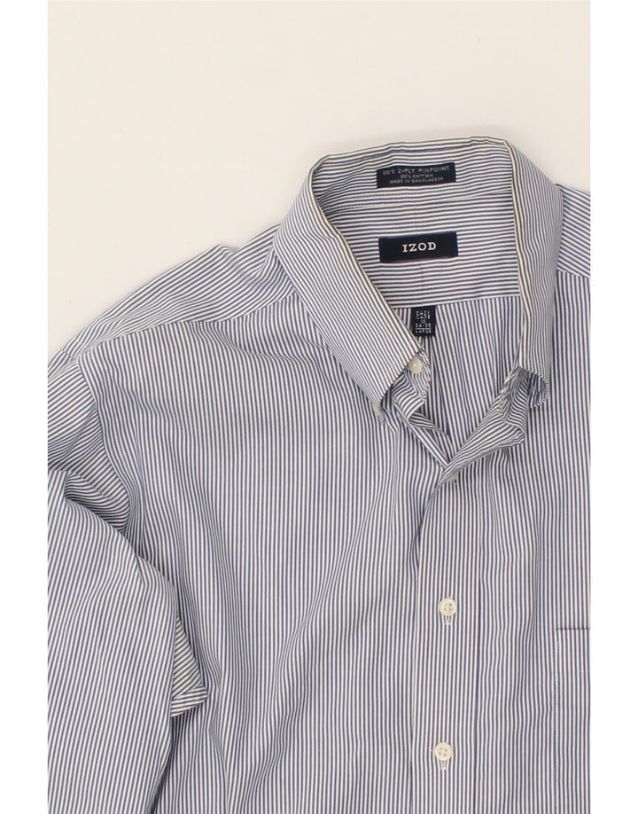 IZOD Mens Shirt Size 16 Large Blue Pinstripe Cotton Vintage Izod and Second-Hand Izod from Messina Hembry 