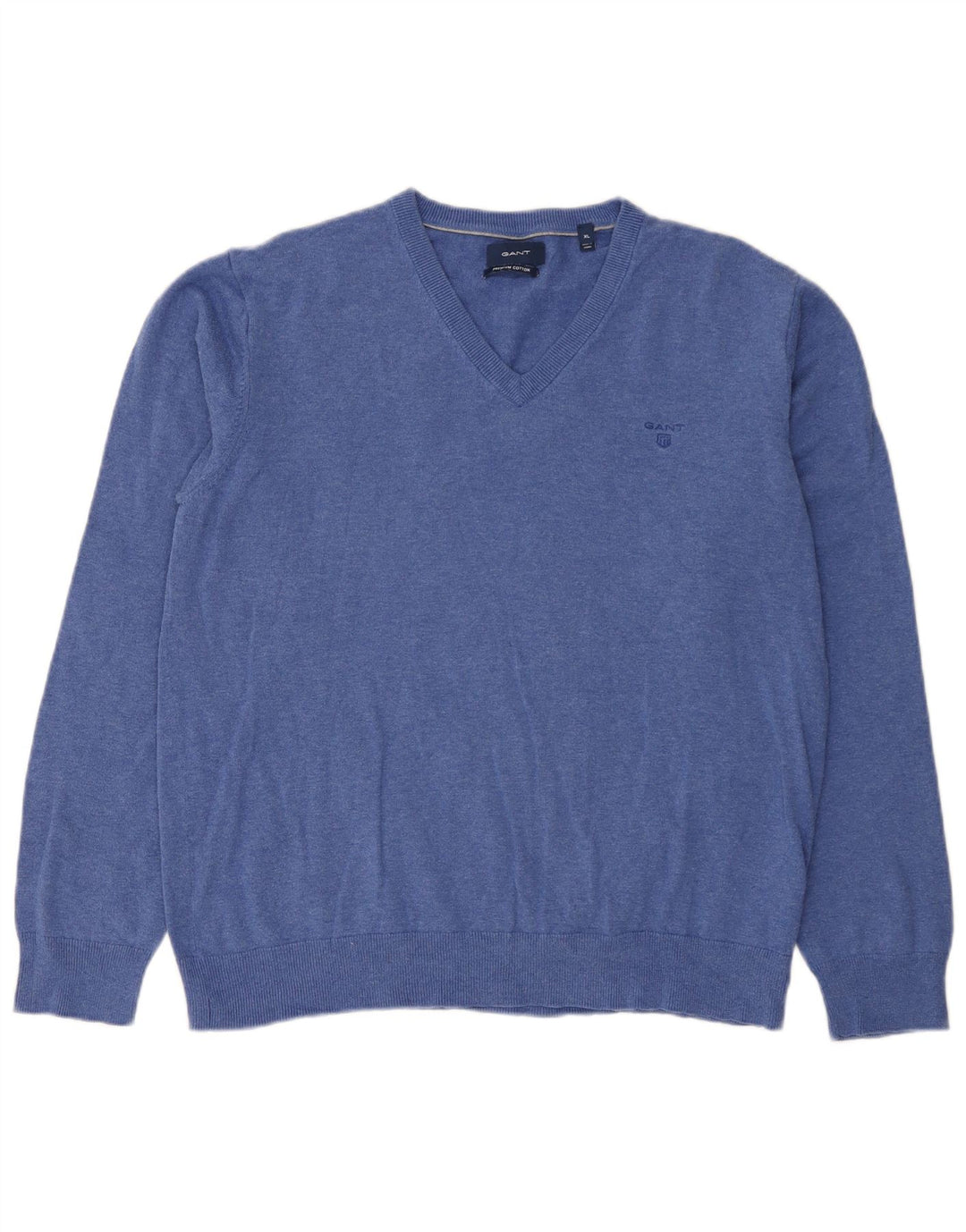 Pulover pentru bărbați Gant cu decolteu în V, XL, bumbac, albastru