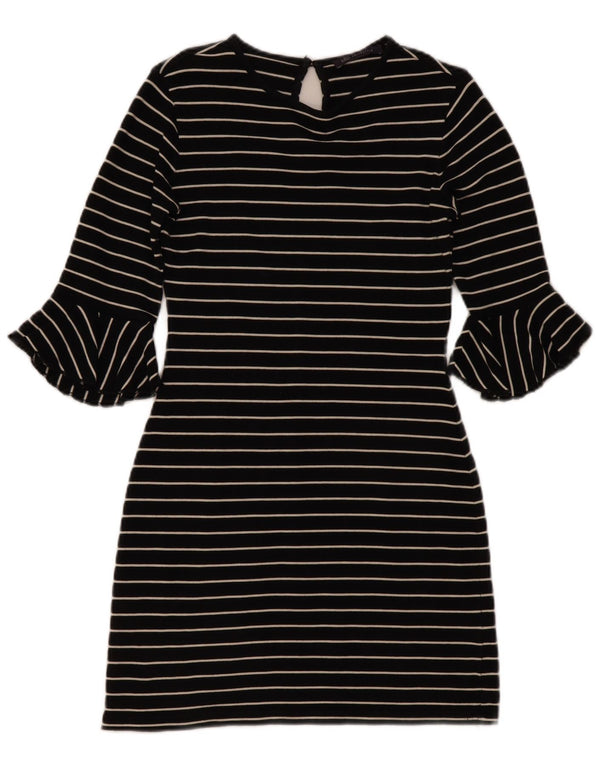 Rochie teacă pentru femei Marks & Spencer, cu mâneci 3/4, UK 8, cu dungi negre mici