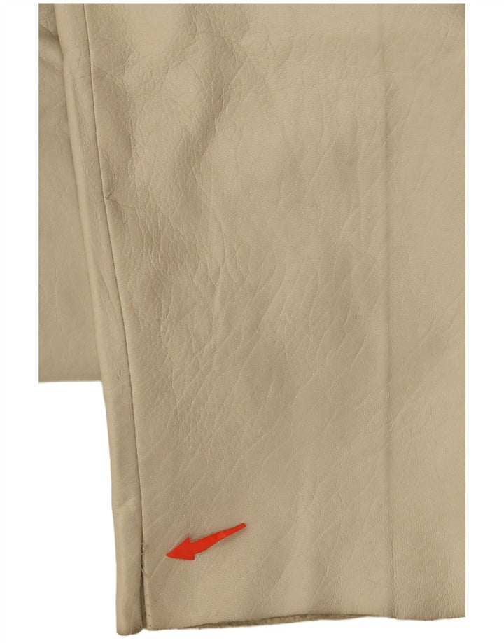 VINTAGE Pantaloni conici din piele pentru femei W26 L30 bej