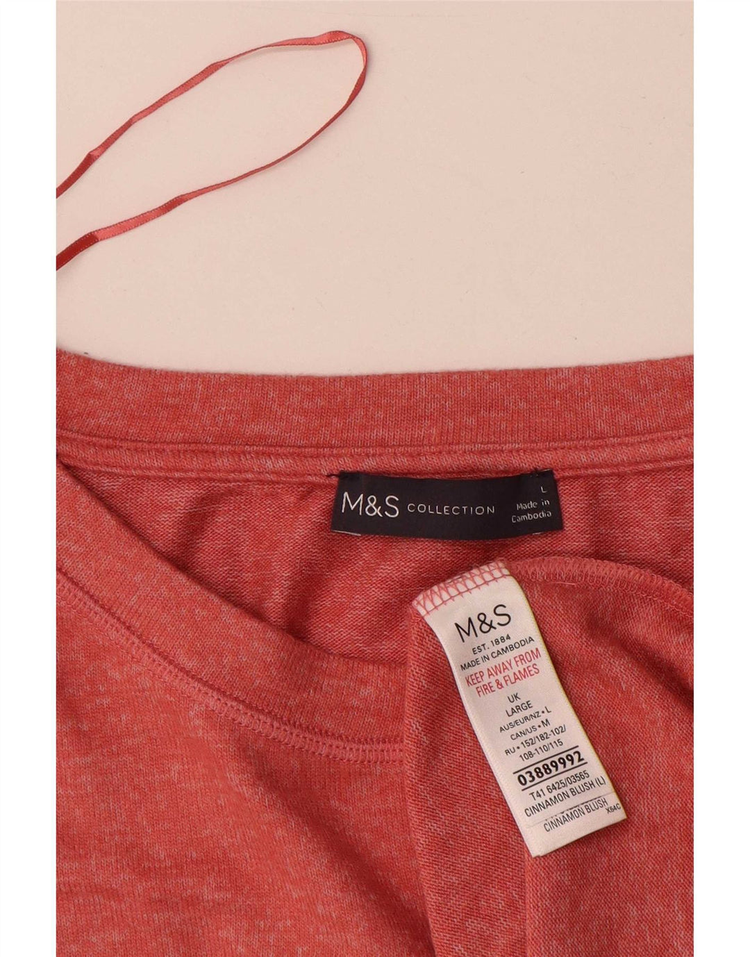 Marks & Spencer Mens T-Shirt Top Large Red Viscose