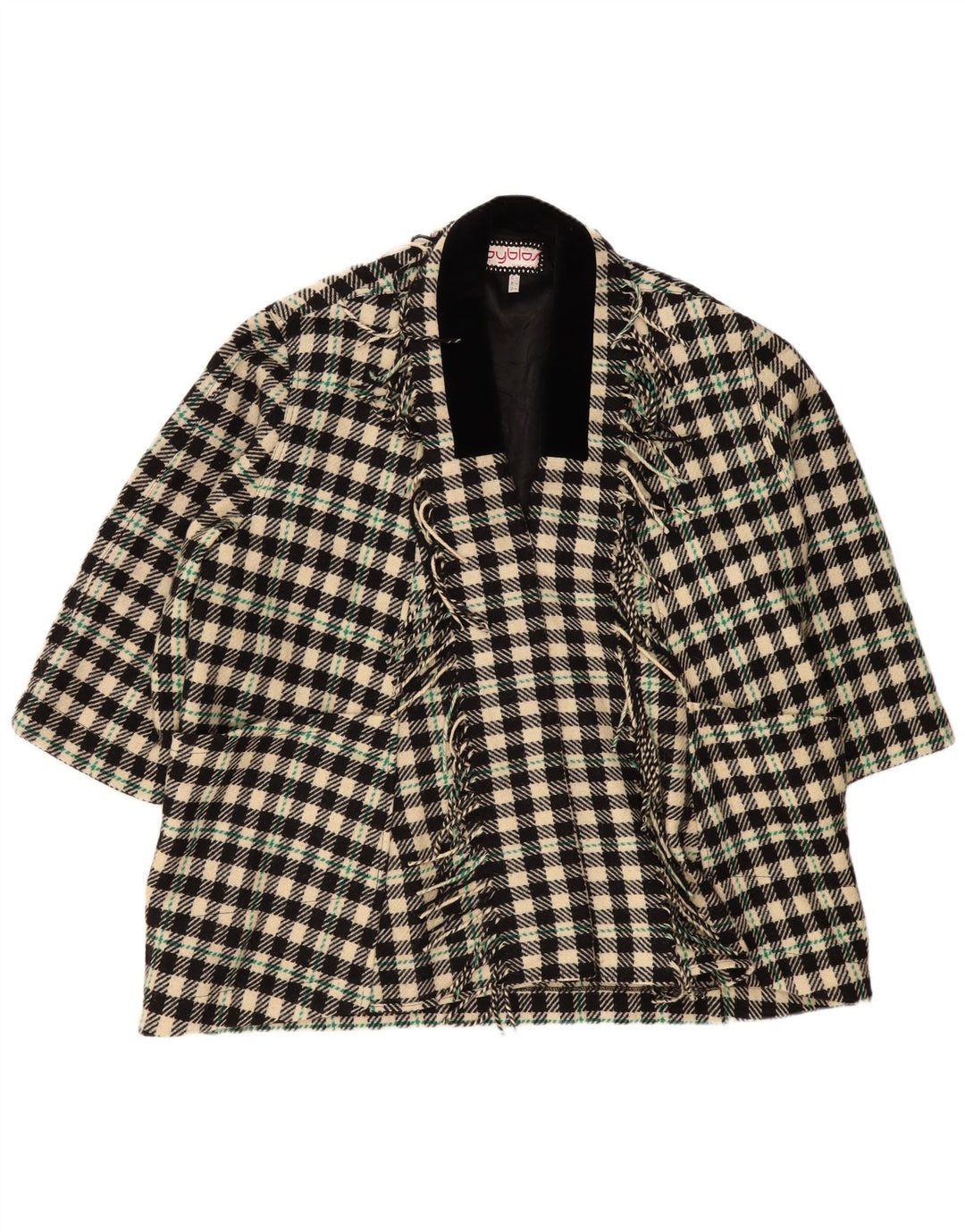 Palton deschis pentru femei Byblos IT 42 Medium Black Check Wool