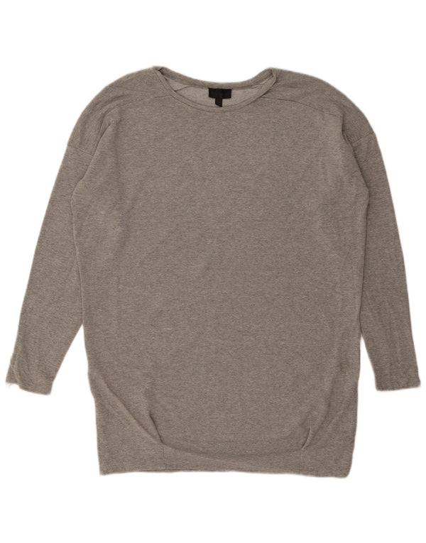 Topshop Top supradimensionat pentru femei cu mânecă lungă UK 12 Medium Gri Viscose