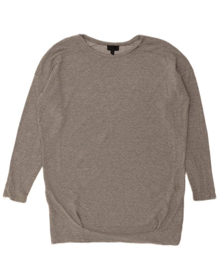 Topshop Top supradimensionat pentru femei cu mânecă lungă UK 12 Medium Gri Viscose