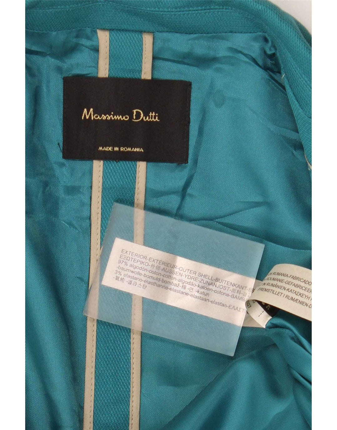 Massimo Dutti Jachetă Blazer Femei 1 Buton EU 40 Bumbac Albastru Mediu