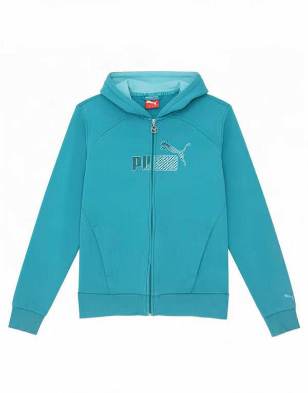 Pulover Puma Graphic Zip pentru femei UK 10 Small Blue