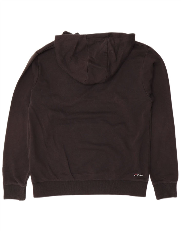 Pulover cu capota cu grafic FILA pentru baieti 15-16 ani, bumbac negru