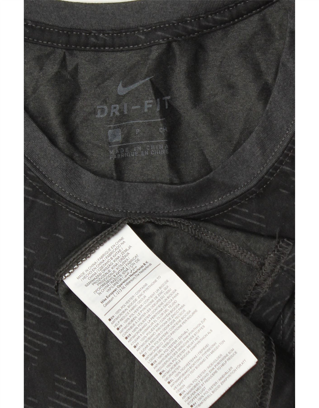 Tricou Nike Dri Fit pentru bărbați Top mic, negru, din poliester de camuflaj