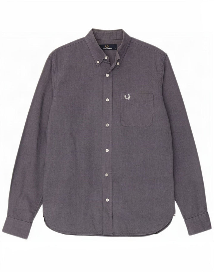 Cămașă Fred Perry pentru bărbați, bumbac mediu albastru bleumarin
