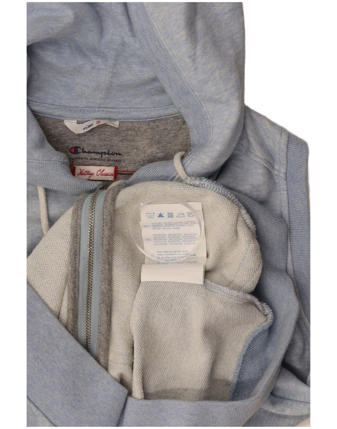 CHAMPION Pulover pentru femei Heritage Classics cu fermoar cu glugă UK 10 Small Blue