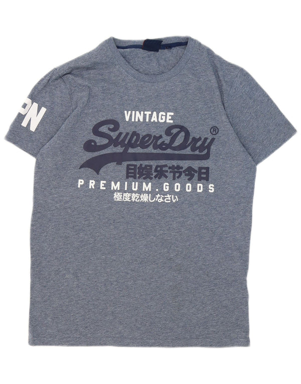 Tricou grafic pentru bărbați Superdry Top XL Bumbac cu pete albastre