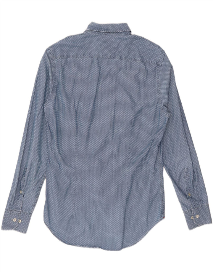 Cămașă pentru bărbați FRED PERRY Slim Fit, albastru mediu, bumbac Argyle/Diamond