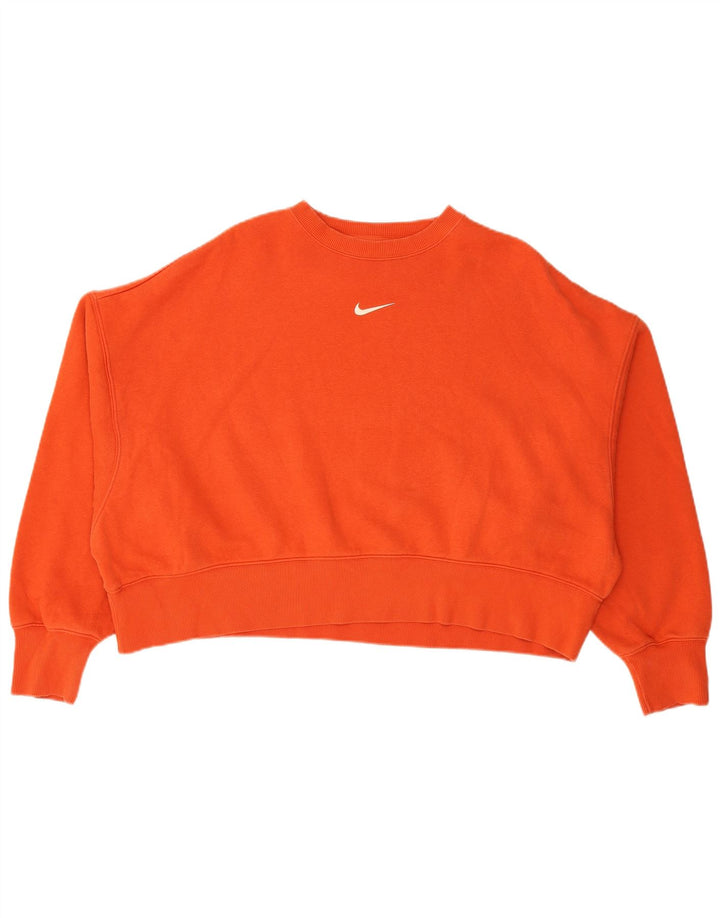 Pulover oversized pentru femei Nike Crop, UK 14, bumbac roșu mediu