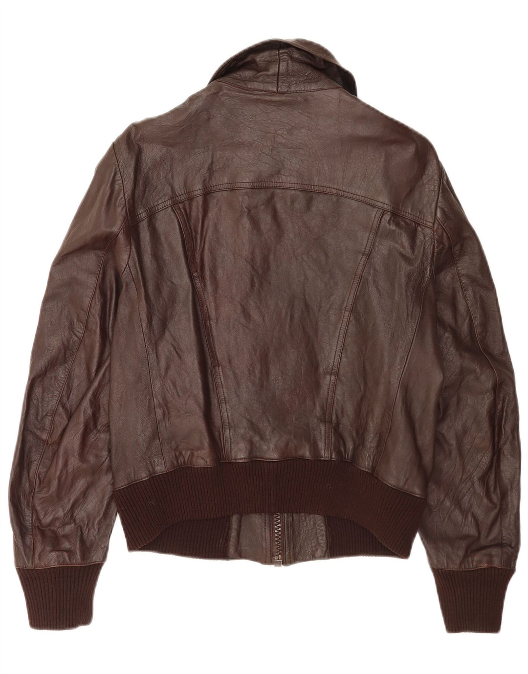 Jachetă Bomber din piele vintage pentru femei IT 48 XL din piele maro