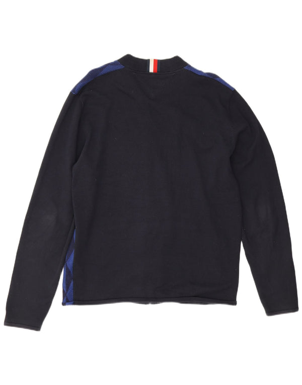 Pulover cardigan pentru bărbați Tommy Hilfiger, bumbac geometric XL bleumarin