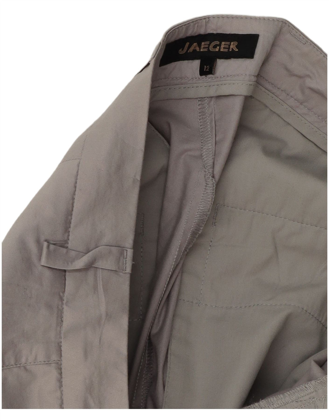 Jaeger Pantaloni de costum crop pentru femei UK 12 Medium L32 L25 Gri Poliester