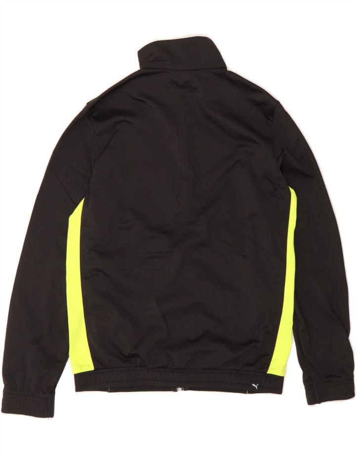 PUMA Boys Graphic Tracksuit Top Jacket 11-12 Years Black Colourblock Vintage Puma and Second-Hand Puma from Messina Hembry 