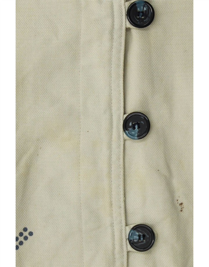 Bluză vintage cu mânecă lungă pentru femei, Marea Britanie 12/14, în dungi alb mediu