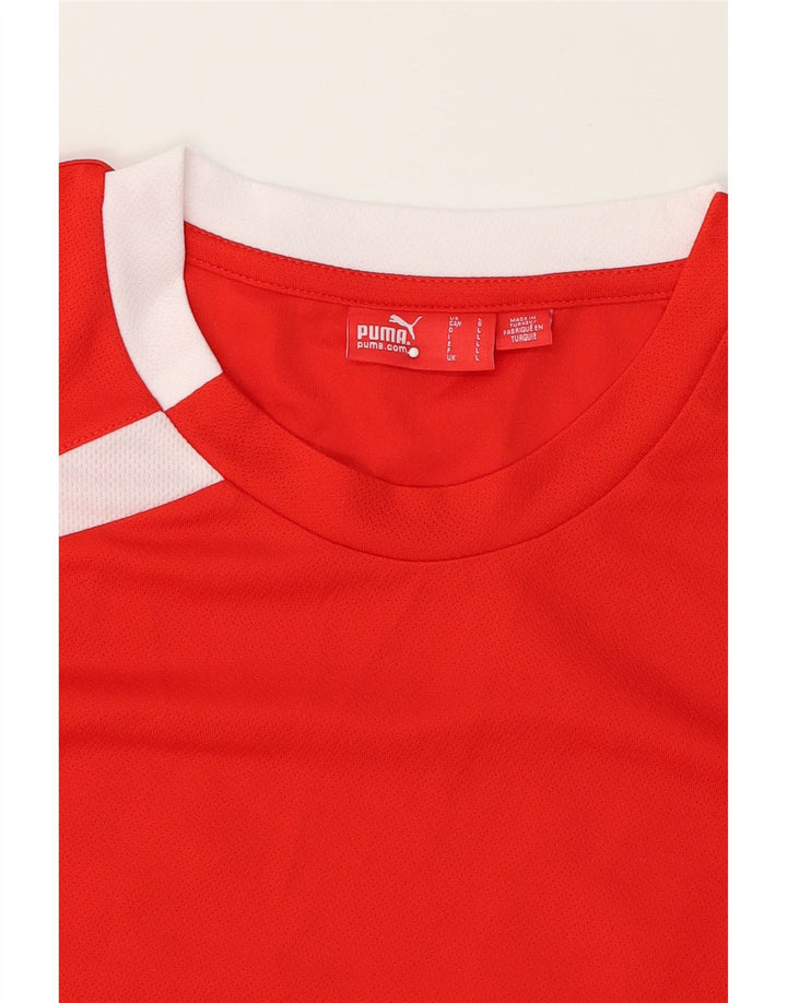 PUMA Mens Graphic T-Shirt Top Large Red Polyester Vintage Puma and Second-Hand Puma from Messina Hembry 