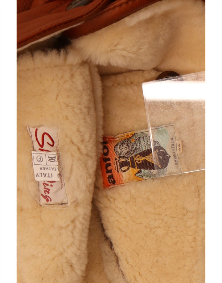 Jachetă Anfor din shearling, cu ajustare largi, pentru femei, IT 44, maro mediu, din shearling