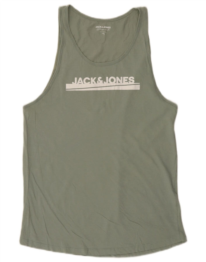 Vestă cu grafică Jack & Jones pentru bărbați, mare, verde, bumbac