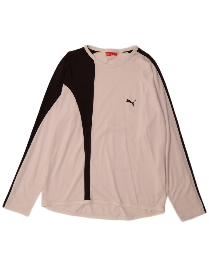 Puma Top cu mânecă lungă pentru bărbați XL, alb, bloc de culoare