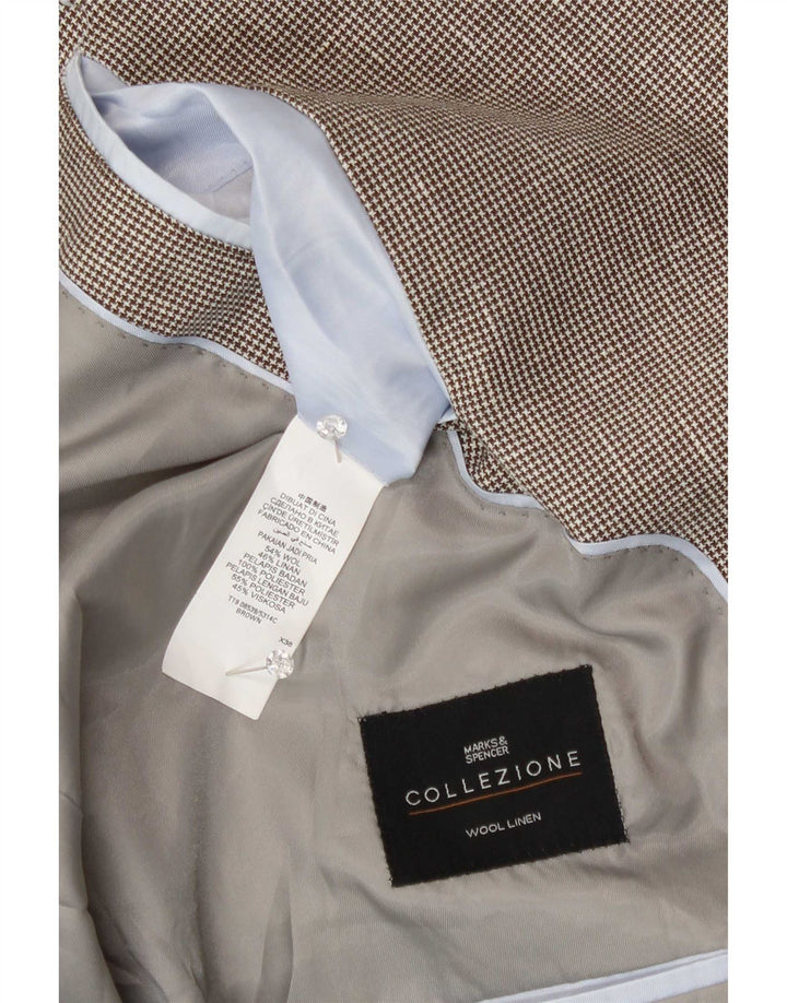 Marks & Spencer jachetă pentru bărbați cu 2 nasturi, UK 48 2XL, lână maro
