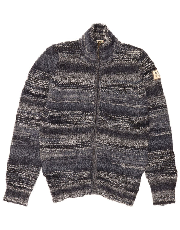Pulover cardigan pentru bărbați Marlboro Classics, mare, albastru marin, cu dungi acrilice