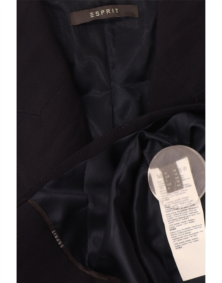 Sacou blazer pentru femei Esprit cu 2 nasturi UK 16 mare, albastru bleumarin, poliester