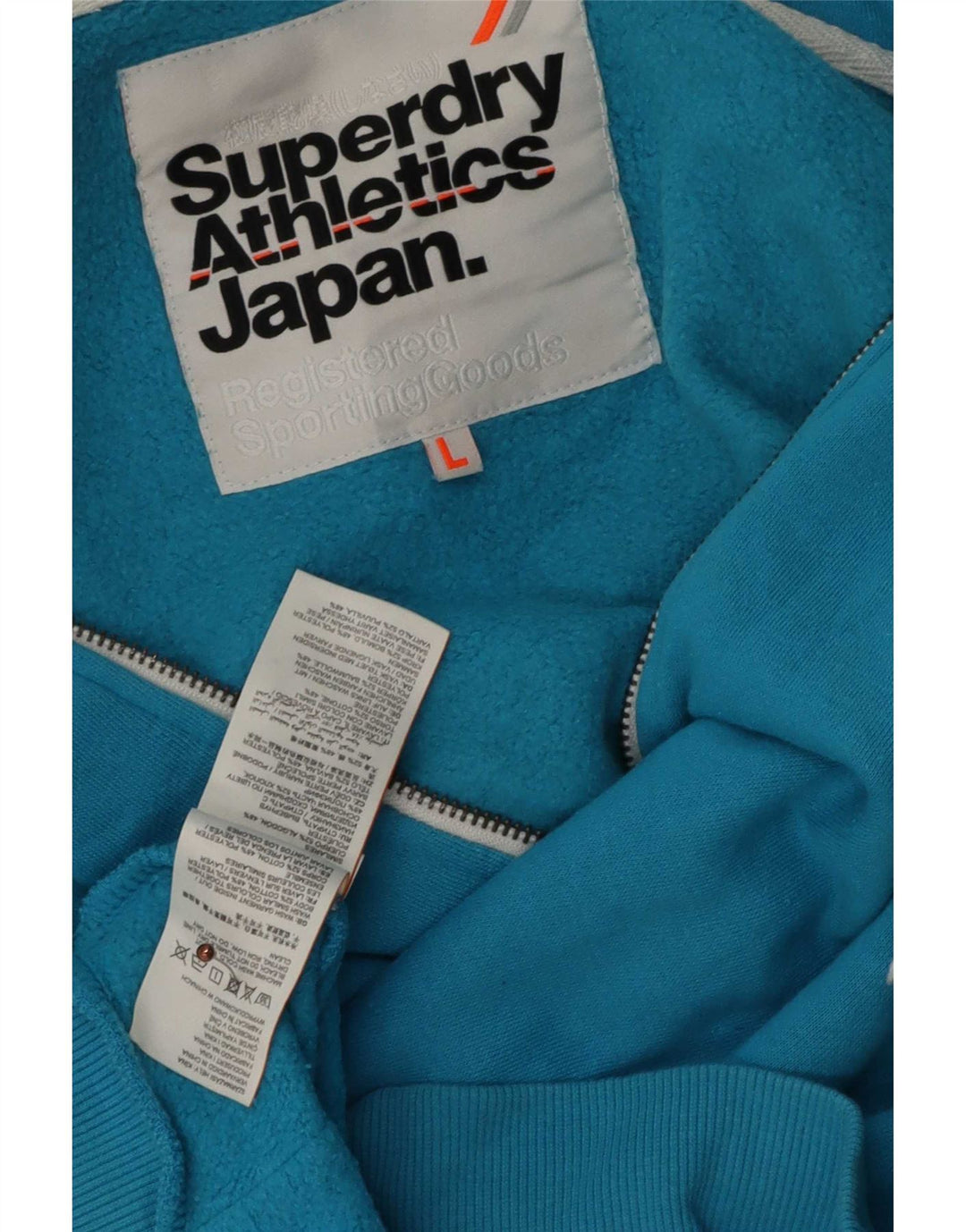Pulover Superdry pentru bărbați, cu fermoar, bumbac mare, albastru
