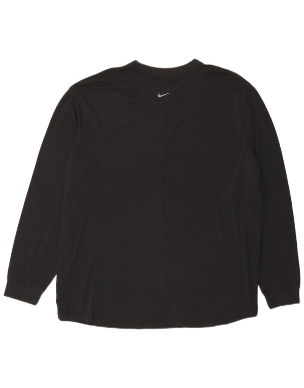Nike pentru bărbați Dri Fit Top cu mânecă lungă 2XL, poliester negru