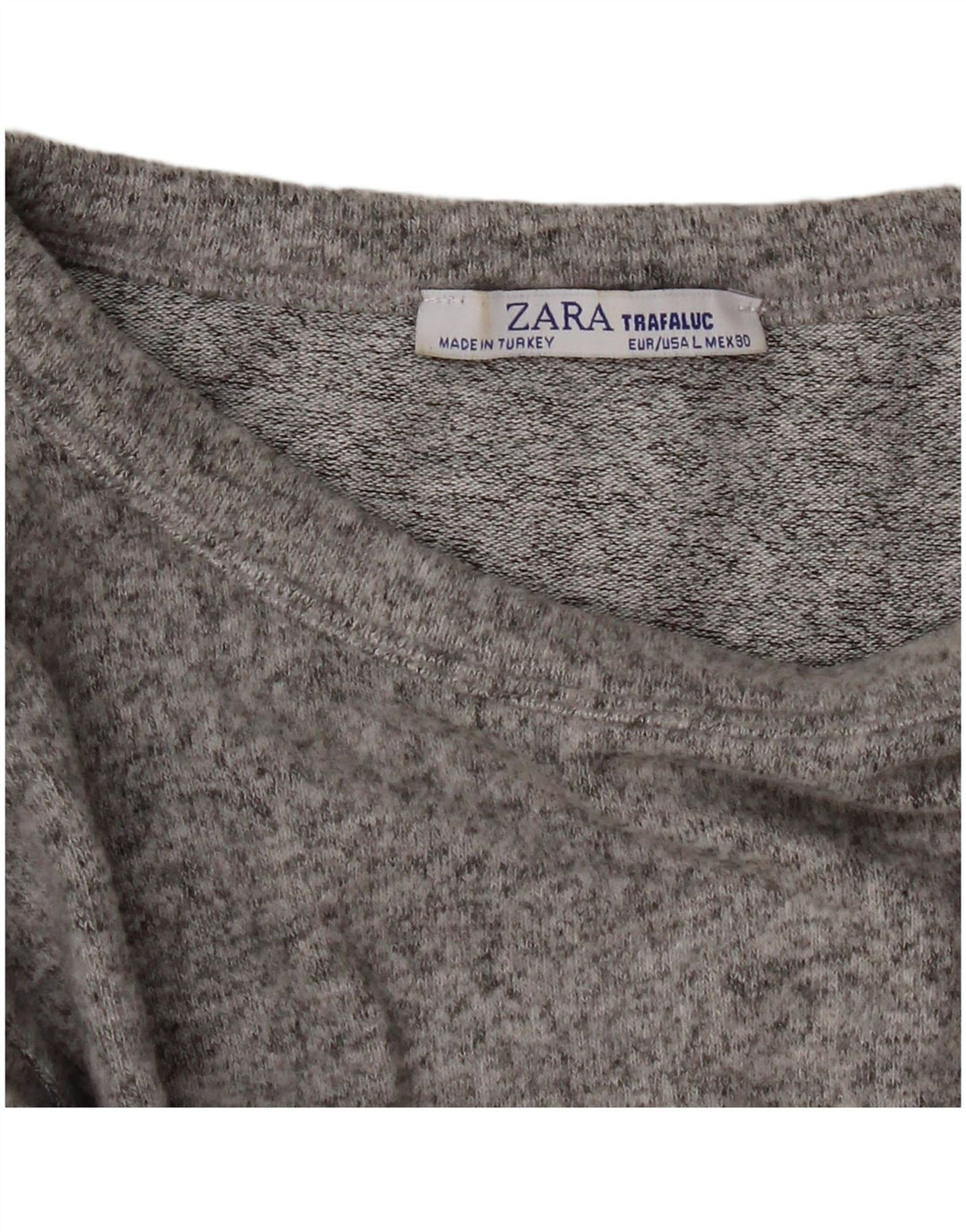 Crop Top pentru femei Zara cu mânecă lungă UK 14 mare gri