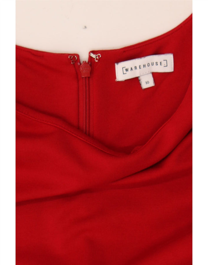 WAREHOUSE Womens Sheath Dress UK 10 Small Red Viscose Vintage Warehouse and Second-Hand Warehouse from Messina Hembry 