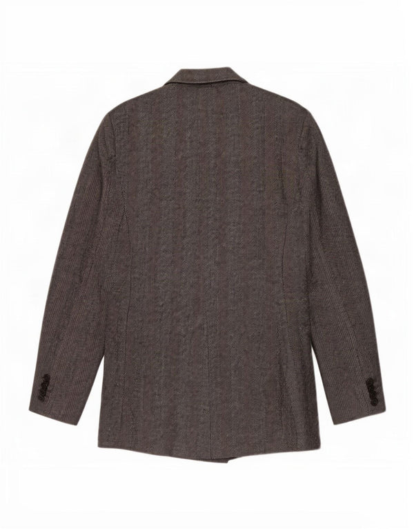 Jachetă Blazer pentru femei Zara, cu două piepturi, UK 12, gri mediu, oase