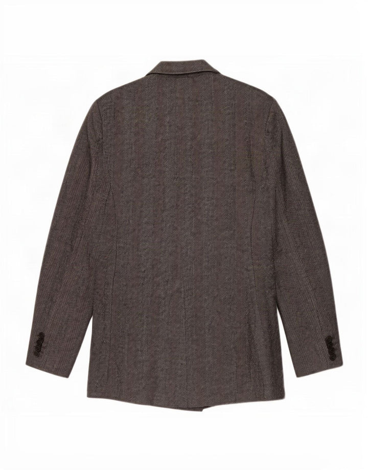 Jachetă Blazer pentru femei Zara, cu două piepturi, UK 12, gri mediu, oase
