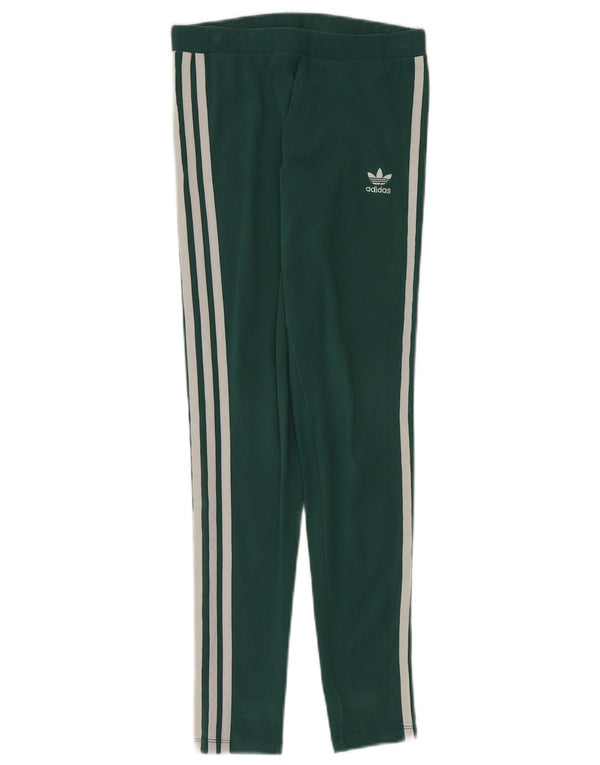 Leggings pentru femei Adidas UK 4 XS verde bumbac