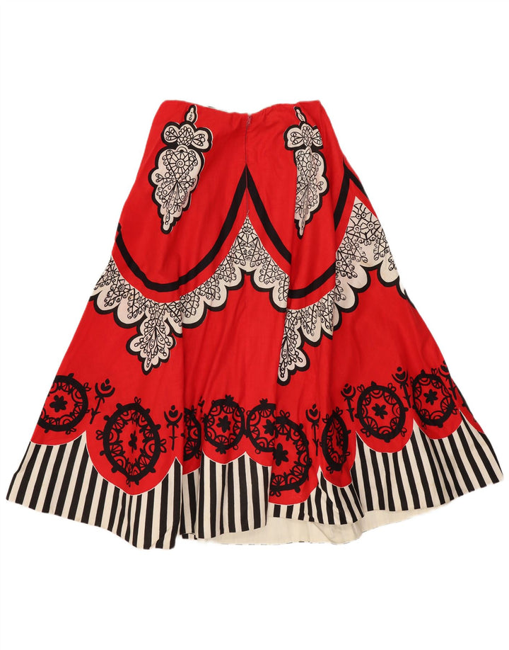Vintage Womens A-Line Skirt  W26 Small  Red Geometric