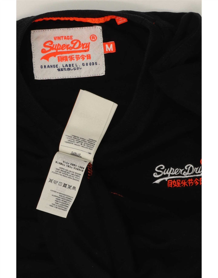 Tricou Superdry pentru bărbați Top mediu negru bumbac