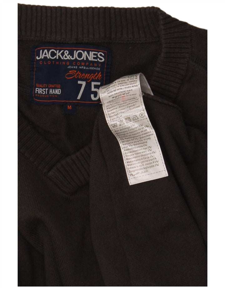 Jack & Jones Pulover cu decolteu în V pentru bărbați, bumbac, gri mediu