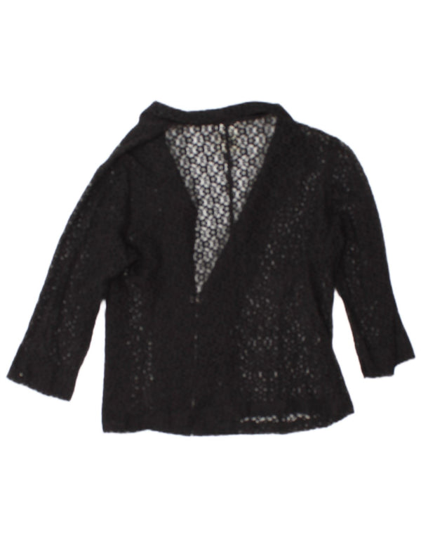 Cardigan Vintage Transparente pentru Femei Top cu mâneci 3/4 IT 50 XL Bumbac Negru