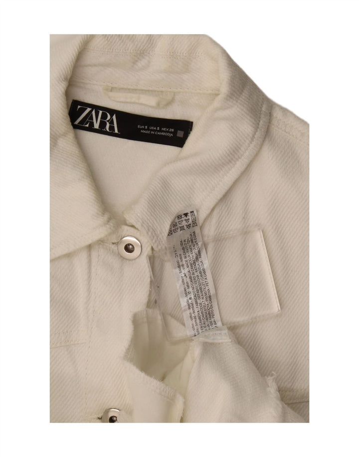 Cămașă pentru femei Zara UK 10 Bumbac alb mic