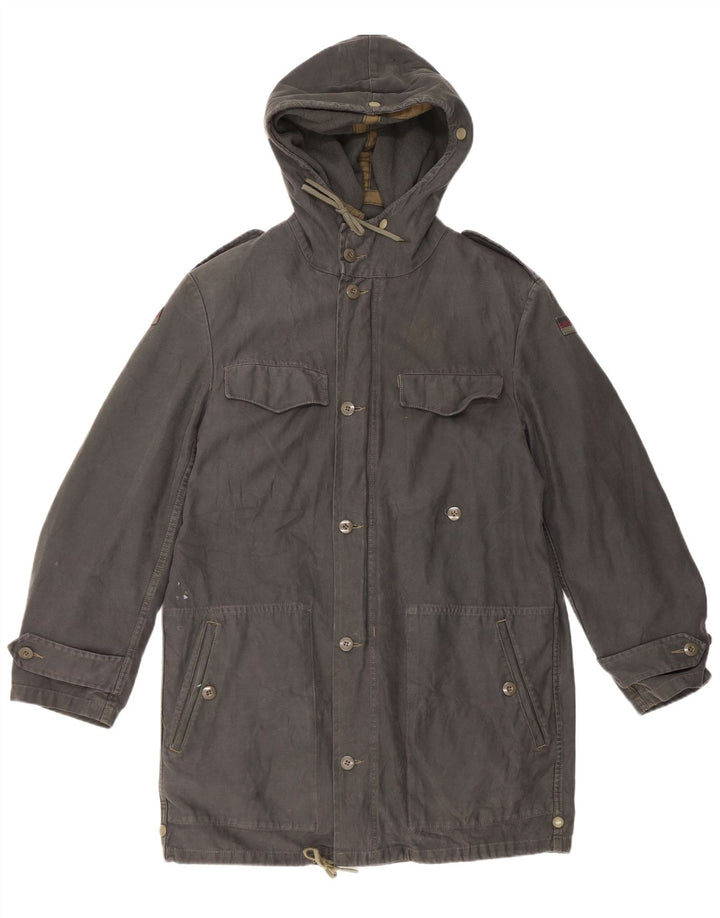 Jachetă parka cu glugă vintage pentru bărbați UK 38, gri mediu