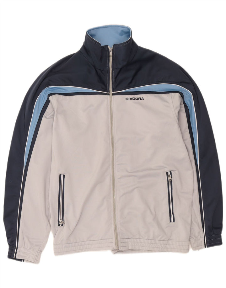 Jachetă de trening pentru bărbați Diadora UK 40 Gri mediu Poliester color bloc