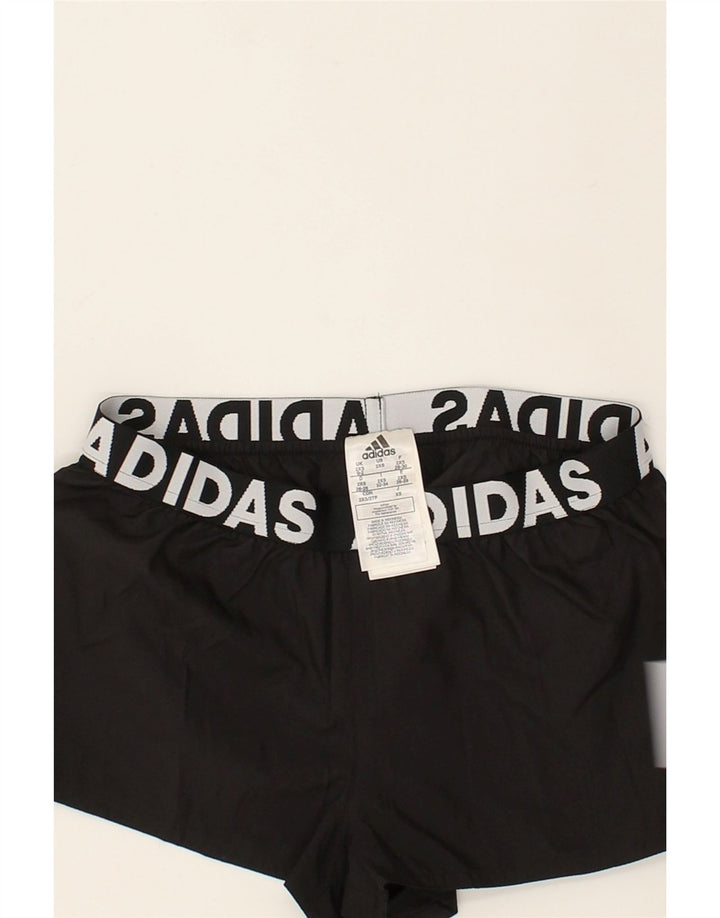 ADIDAS Womens Sport Shorts UK 0/2 2XS Black Polyester | Vintage Adidas | Thrift | Second-Hand Adidas | Used Clothing | Messina Hembry 