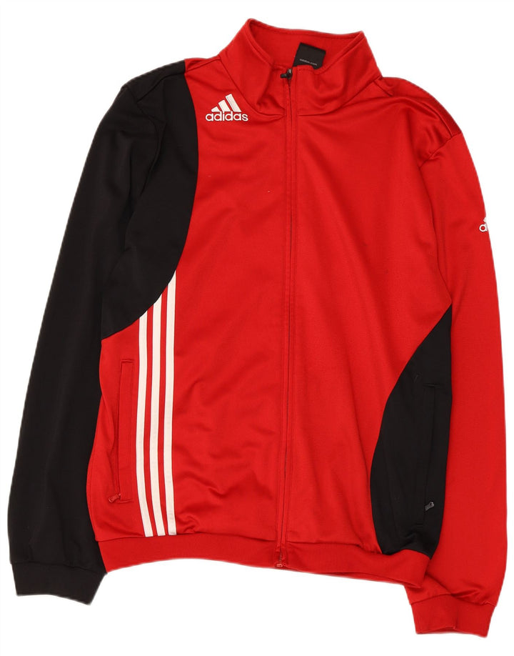 Jachetă de trening pentru bărbați ADIDAS UK 40/42 Poliester color bloc roșu mediu