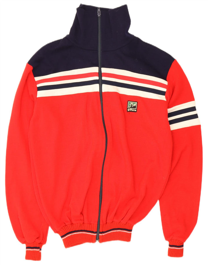 Pulover cardigan pentru bărbați Grifone cu fermoar complet IT 50 roșu mediu acrilic colorat