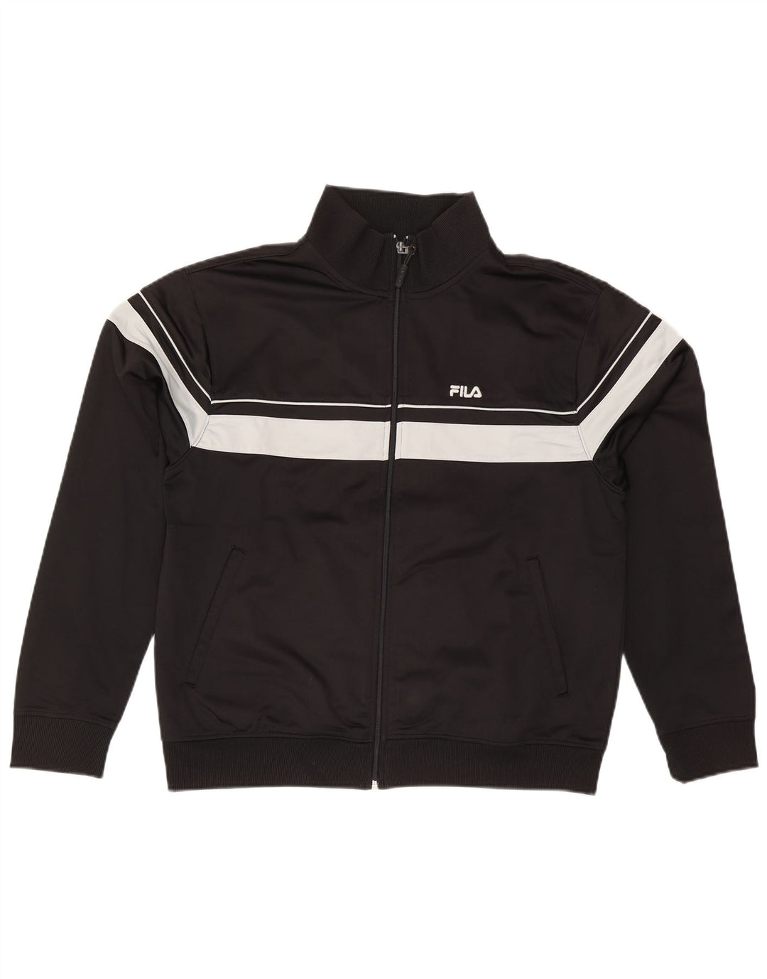 Jachetă de top pentru trening Fila pentru bărbați, mare, negru, poliester color bloc